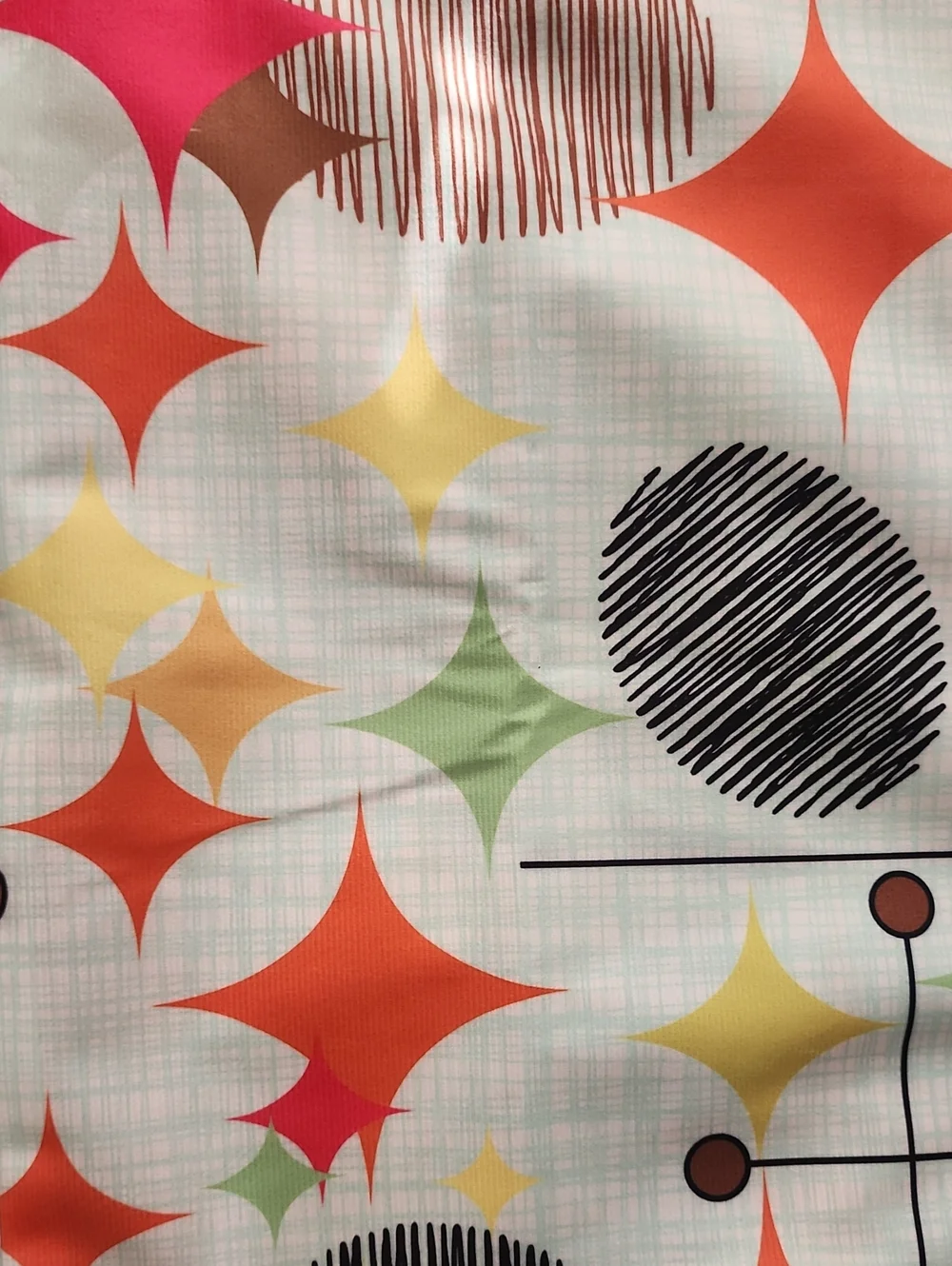 Set Of Two Mid Century Modern Atomic Starburst Throw Pillowcases - Multicolor